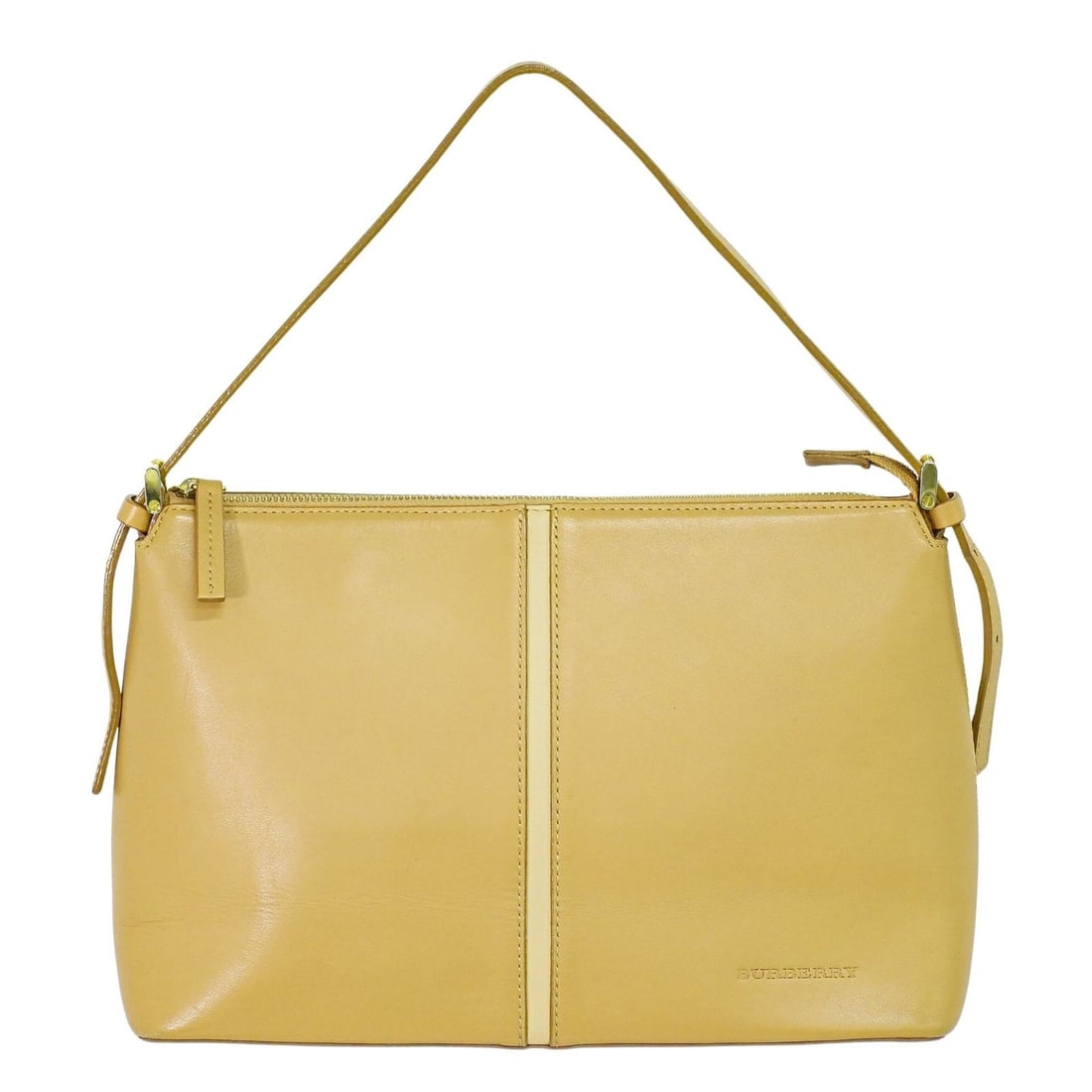 Burberry Leather Shoulder Bag in Beige with Nova Check Pattern: Burberry Leather Shoulder Bag in Beige with Nova Check Pattern This Burberry Nova Check shoulder bag for women features beige leather construction and showcases the brand's signature Nova Check design