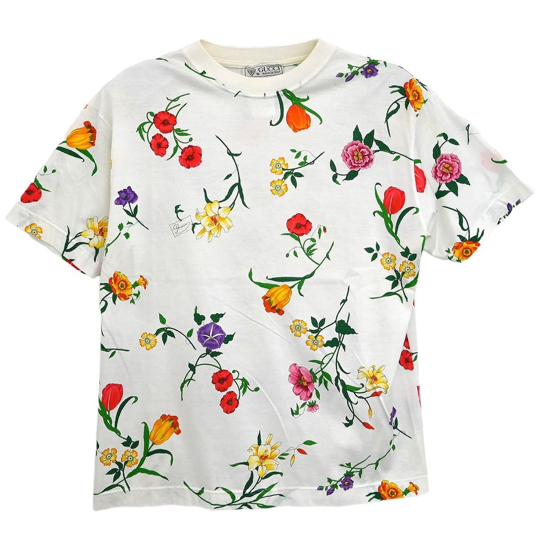 Gucci White Short Sleeve T-Shirt 100% Cotton Casual: Gucci White Short Sleeve T-Shirt 100% Cotton Casual Elevate your casual wardrobe with this stylish Gucci short sleeve T-shirt. Crafted from 100% cotton, this white top features a classic round necklin