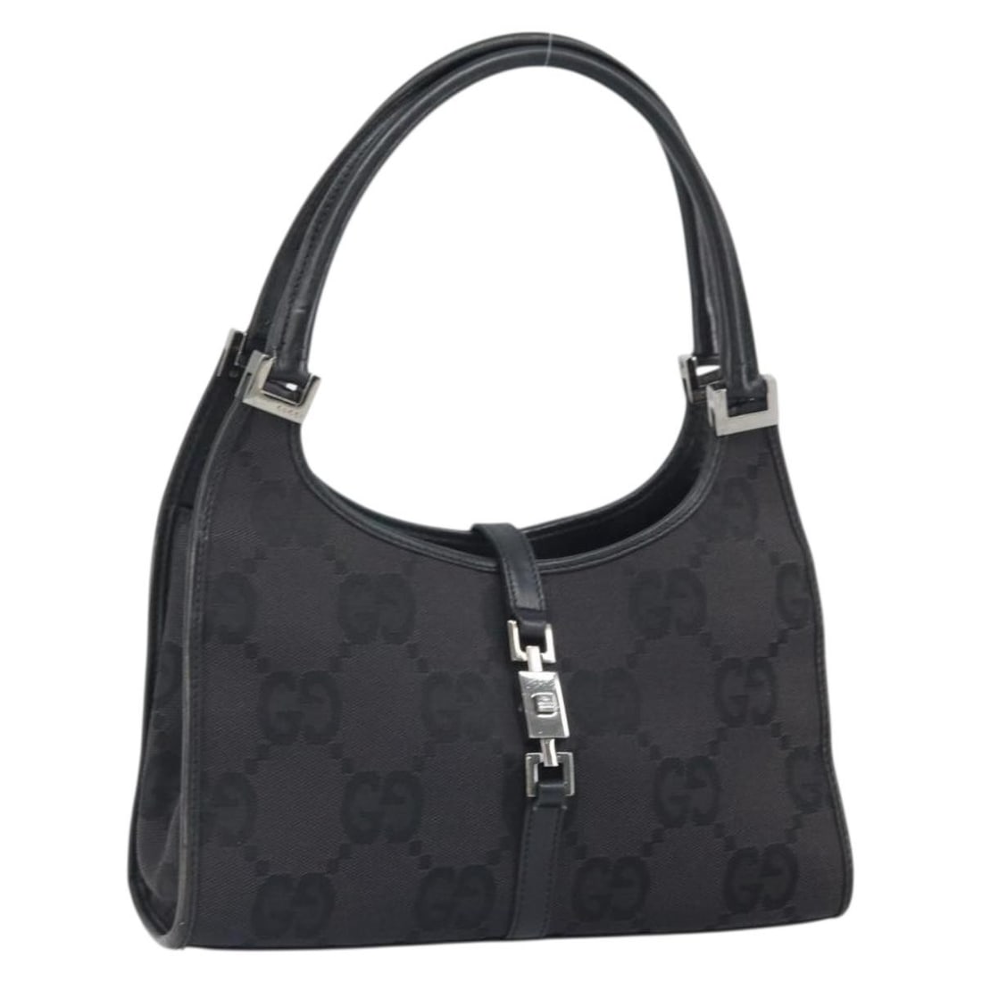 Black Silver GG Canvas Gucci Jackie Handbag 002 1068 3444 with Dust Bag (1 of 18)