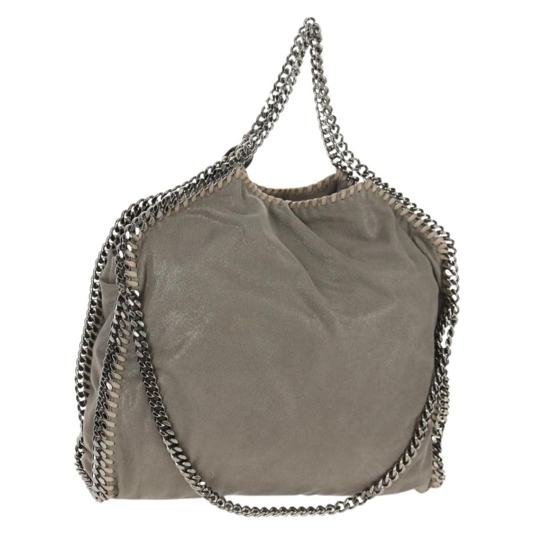 Stella McCartney Falabella Gray Fold-Over Polyester Tote: Stella McCartney Falabella Gray Fold-Over Polyester Tote This Stella McCartney Falabella Fold Over Bag for women features gray polyester material and a fold-over design. The bag measures 36cm x 36cm x