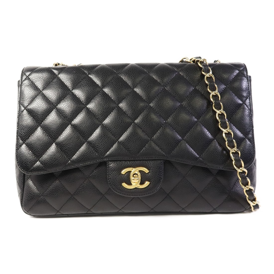 CHANEL Large Classic Chain Shoulder Bag Black Calfskin GHW: CHANEL Large Classic Chain Shoulder Bag Black Calfskin GHW This exquisite CHANEL Large Classic Chain Shoulder Bag is crafted from luxurious black calfskin leather, offering both elegance and durabilit