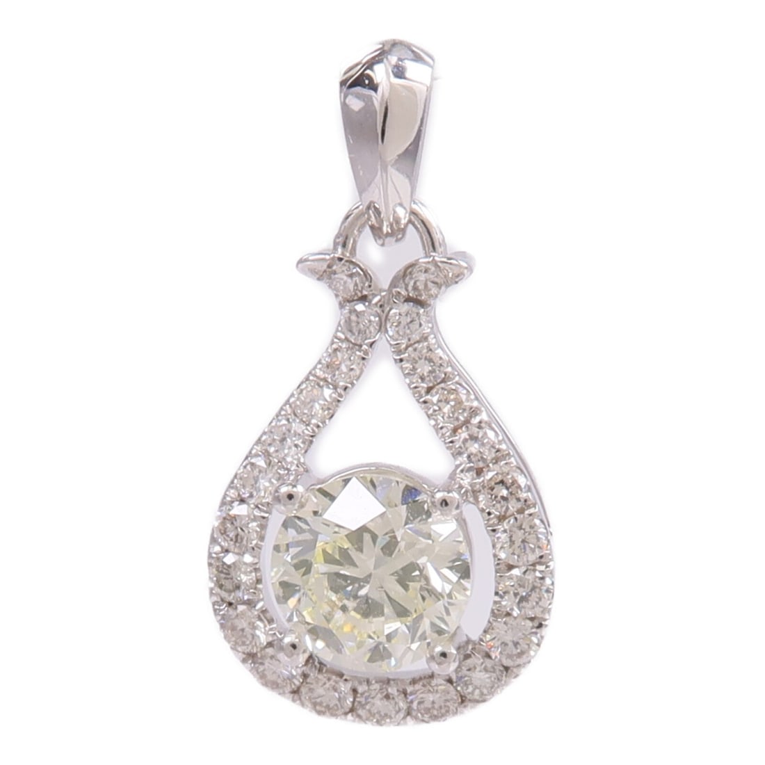Diamond Pendant in 18K White Gold Silver Tone (1 of 6)