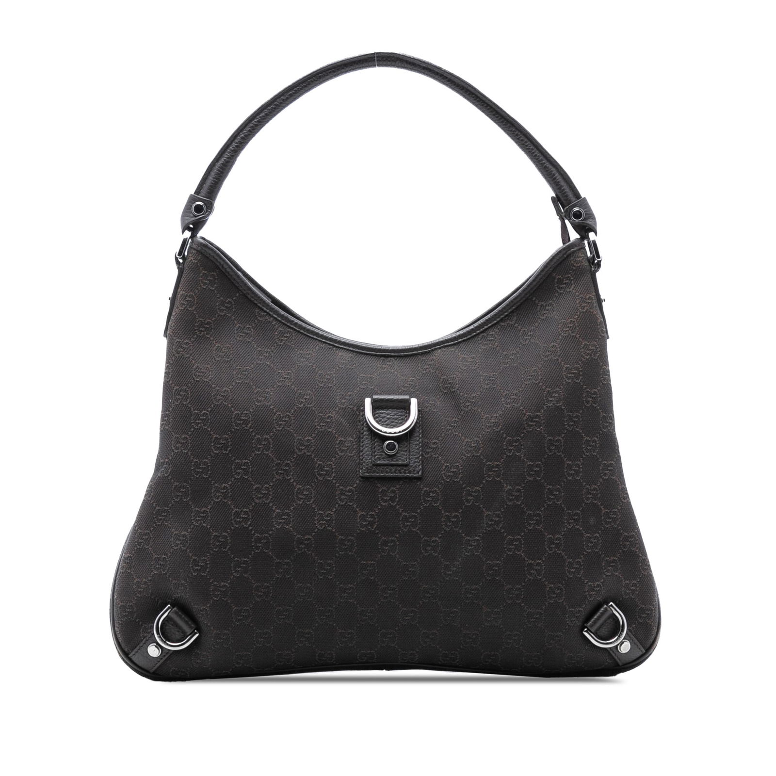 Gucci Abbey D Ring Shoulder Bag in GG Denim with Leather Trim (1 of 7)