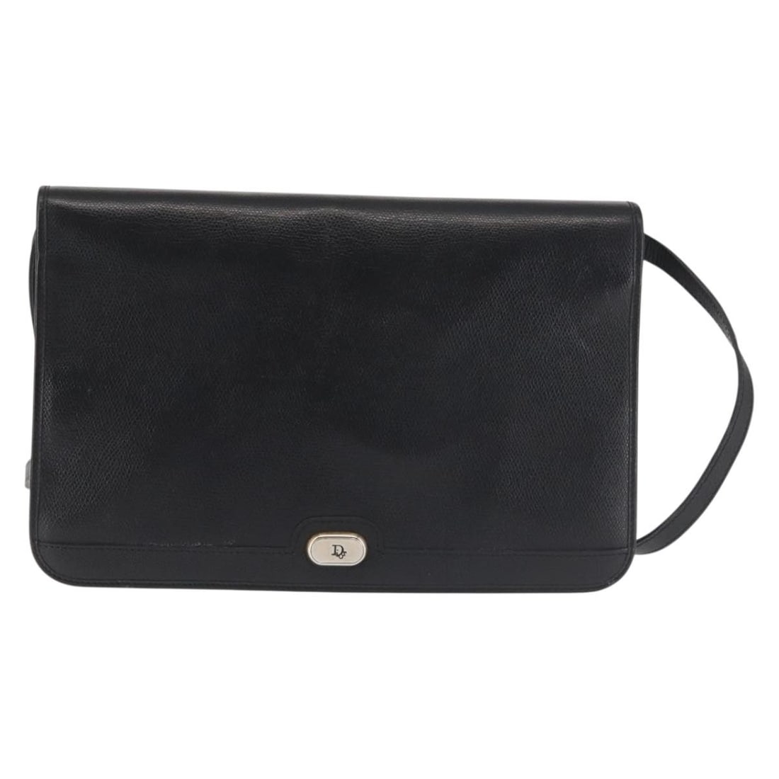Christian Dior Black Leather Vintage Full Flap Shoulder Bag: Christian Dior Black Leather Vintage Full Flap Shoulder Bag This Christian Dior Vintage Full Flap Bag is crafted from black leather and designed for women. Made in France, it features a classic silhou