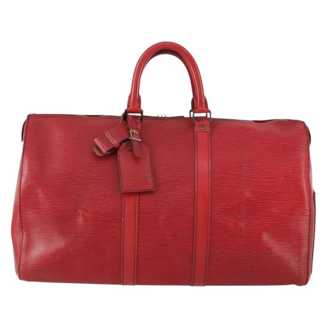 Red Epi Leather Keepall Duffle by Louis Vuitton 47cm (1 of 18)