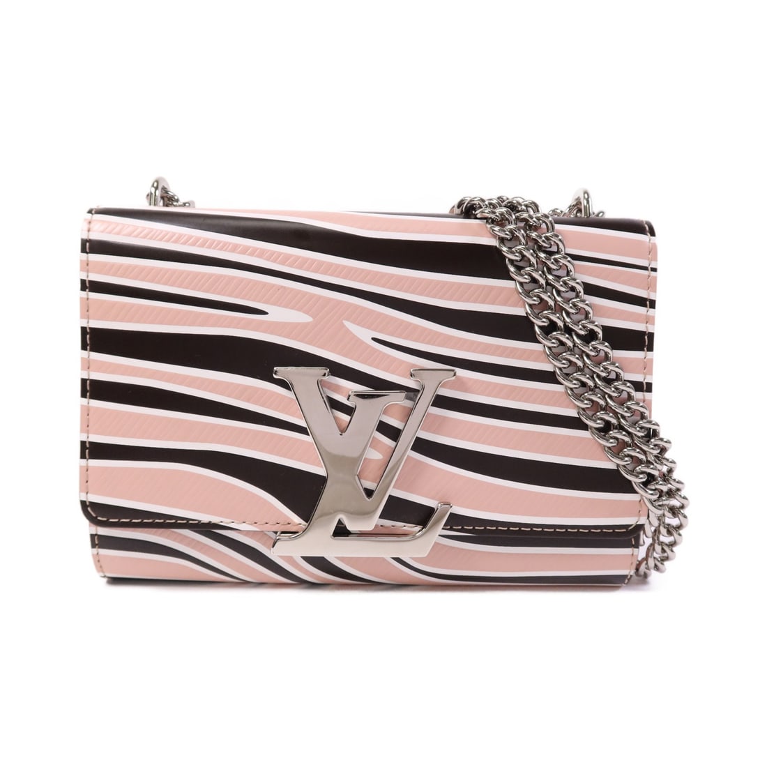 Zebra Pattern Epi Pink Shoulder Bag Louis Vuitton M52206 SHW: Zebra Pattern Epi Pink Shoulder Bag Louis Vuitton M52206 SHW This Louis Vuitton shoulder bag features a striking zebra print in pink on calfskin leather, offering a bold and contemporary look. The bag