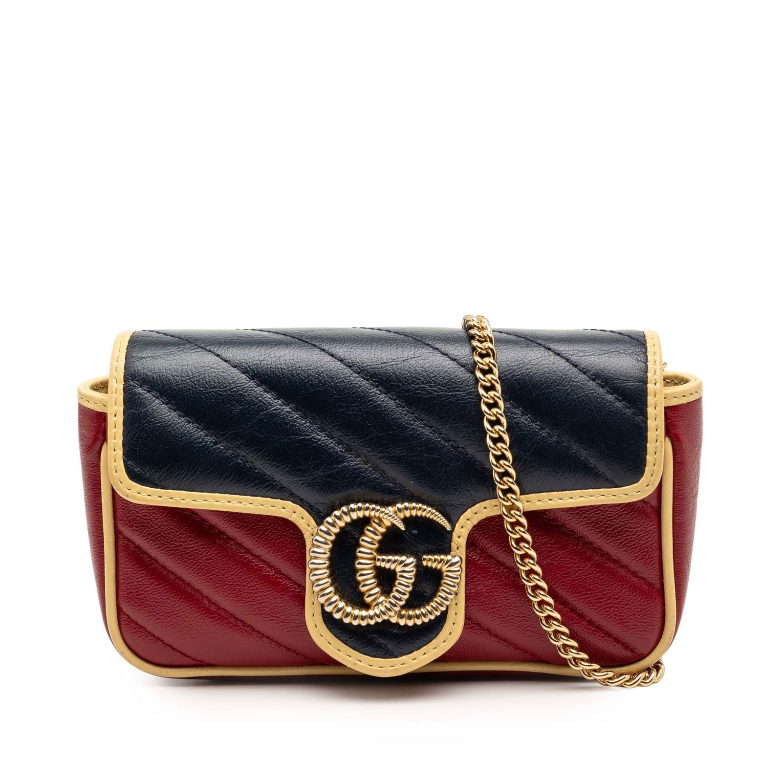 Gucci Super Mini GG Marmont Tricolor Leather Crossbody Bag with Flap Closure (1 of 8)