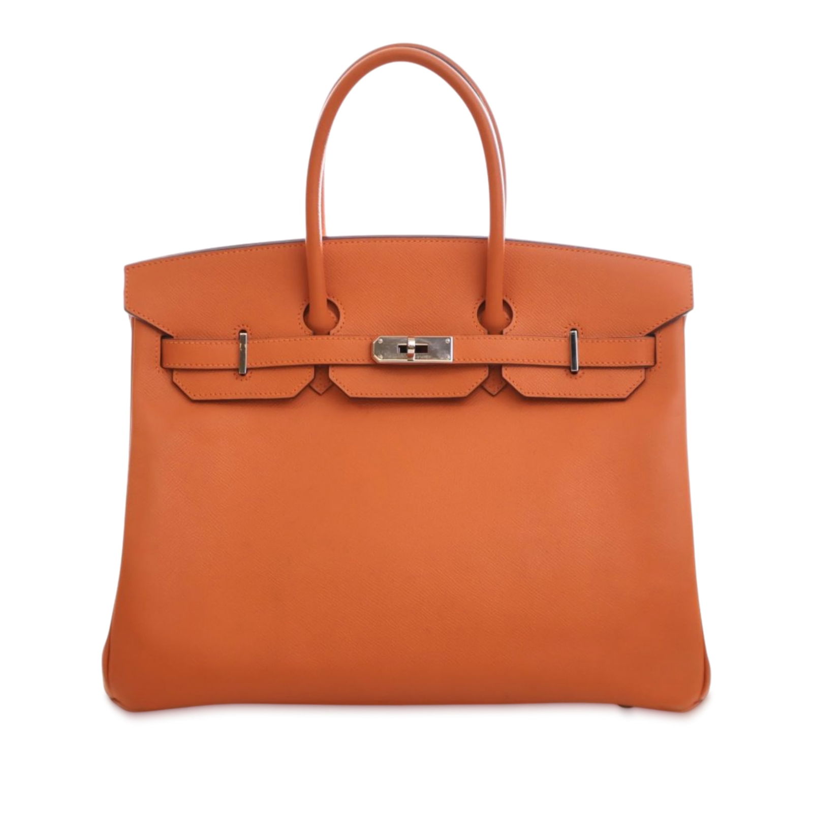 Hermes Birkin 35 Feu Orange Epsom Leather Retourne Tote Bag (1 of 12)