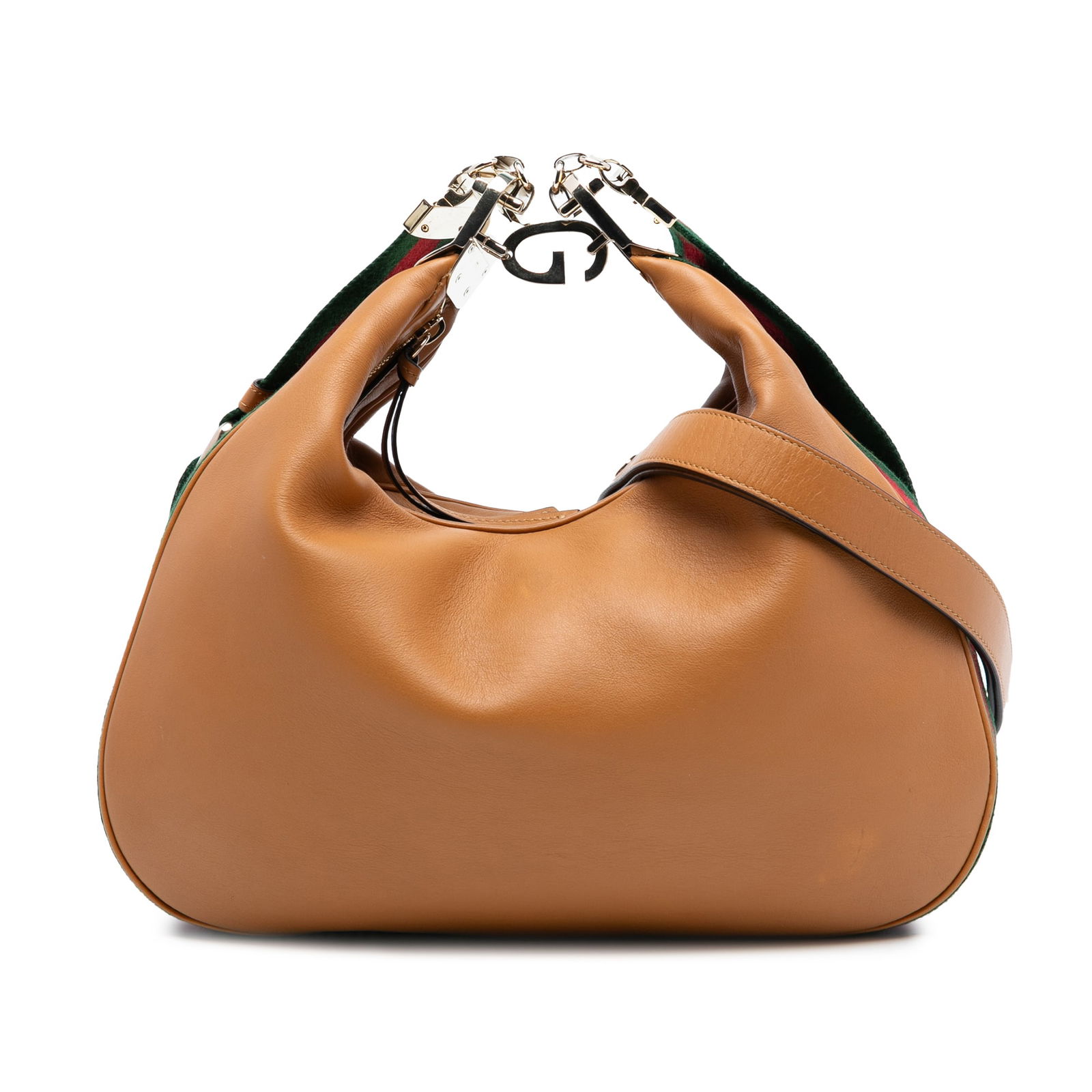 Gucci Web Detail Medium Leather Crossbody Bag with Adjustable Strap (1 of 7)