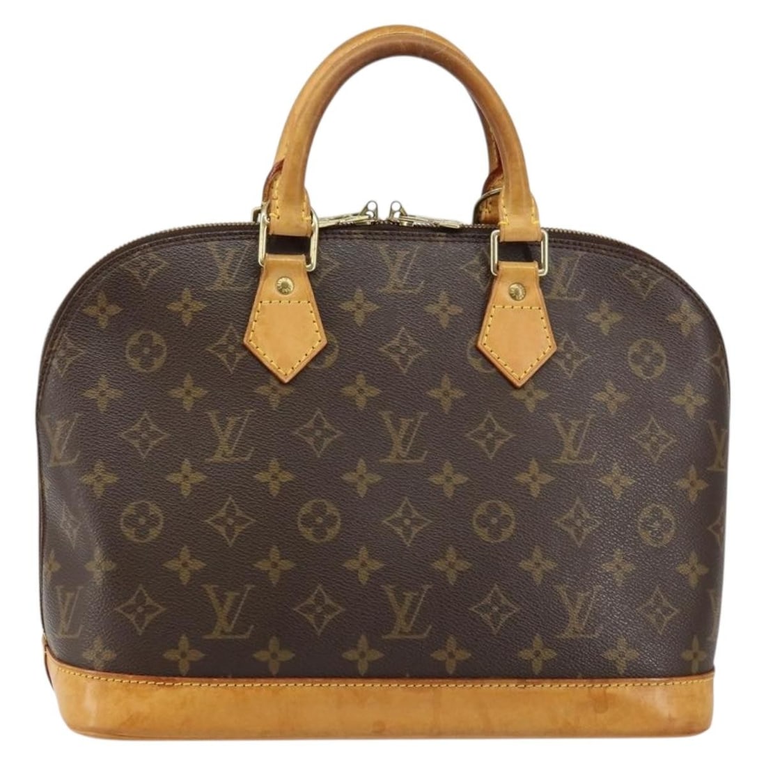 Alma Brown Monogram Canvas Bag by Louis Vuitton: Alma Brown Monogram Canvas Bag by Louis Vuitton This pre-owned Louis Vuitton Alma handbag features the iconic Monogram canvas in brown and is designed for women. The bag shows signs of use, including