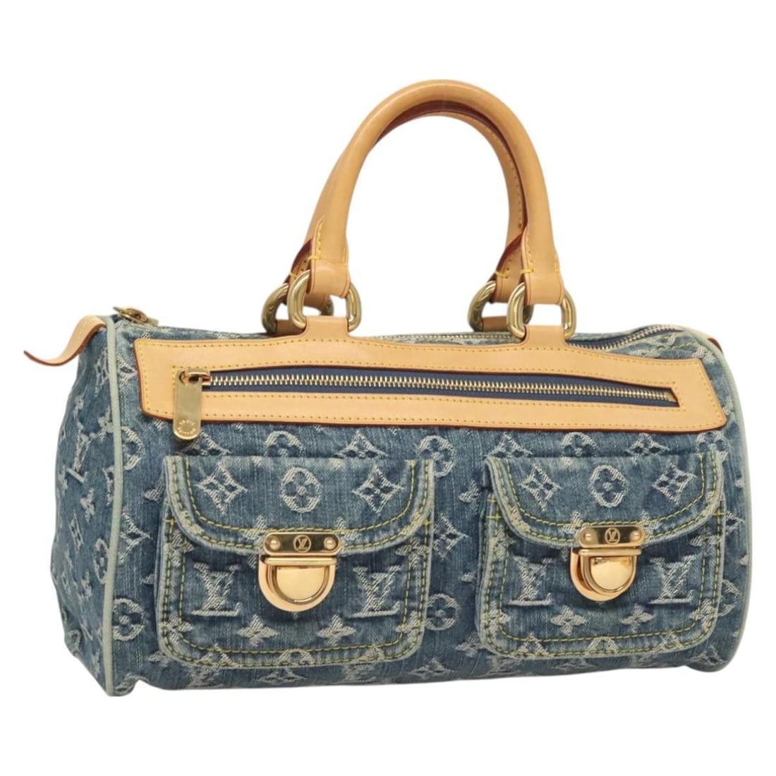 LOUIS VUITTON Monogram Denim Neo Speedy Hand Bag Blue M95019 Authentic (1 of 18)