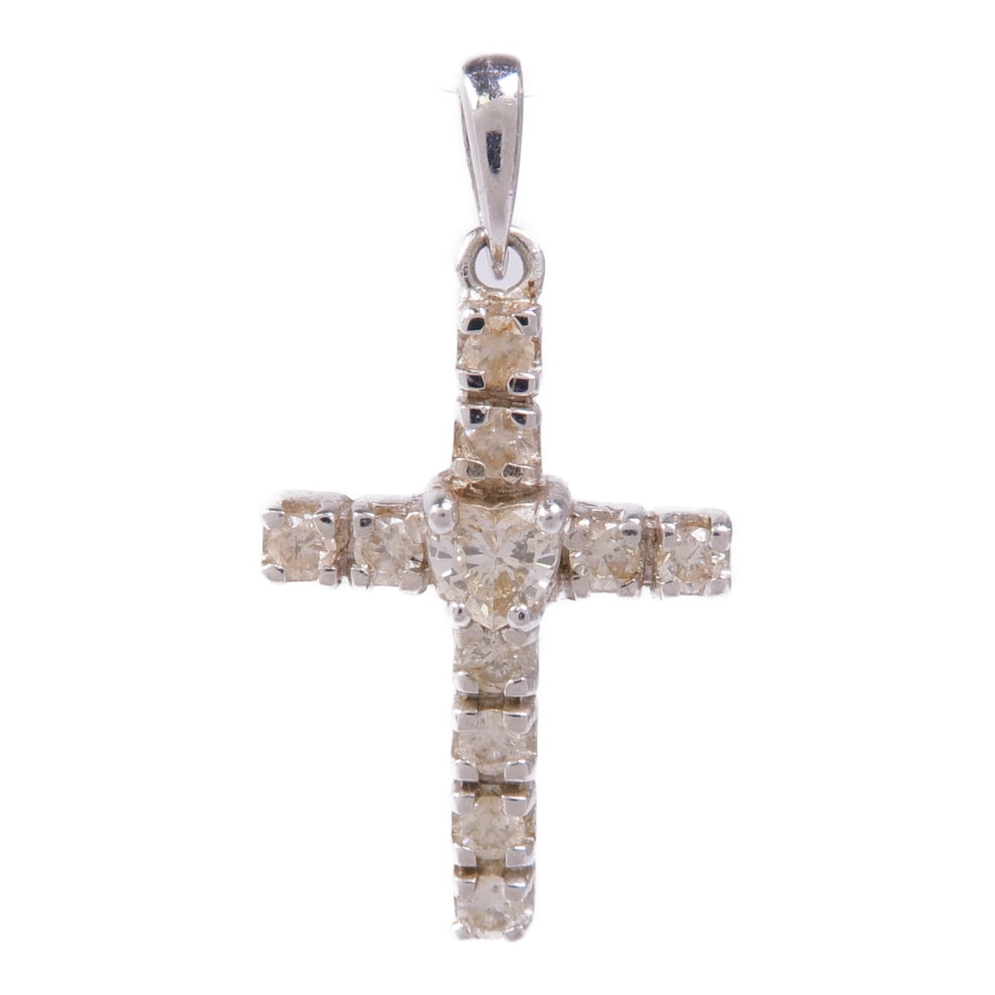 JEWELRY 18K White Gold Diamond Pendant Top (1 of 6)