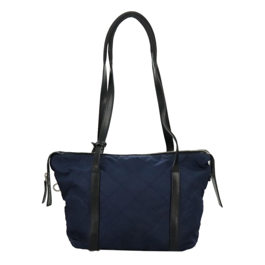Prada Navy Quilted Nylon Chain Shoulder Bag 24cm x 20cm x 12cm: Prada Navy Quilted Nylon Chain Shoulder Bag 24cm x 20cm x 12cm This Prada Chain Shoulder Bag features a quilted Tessuto nylon exterior in navy, designed for women. The bag includes a chain shoulder st