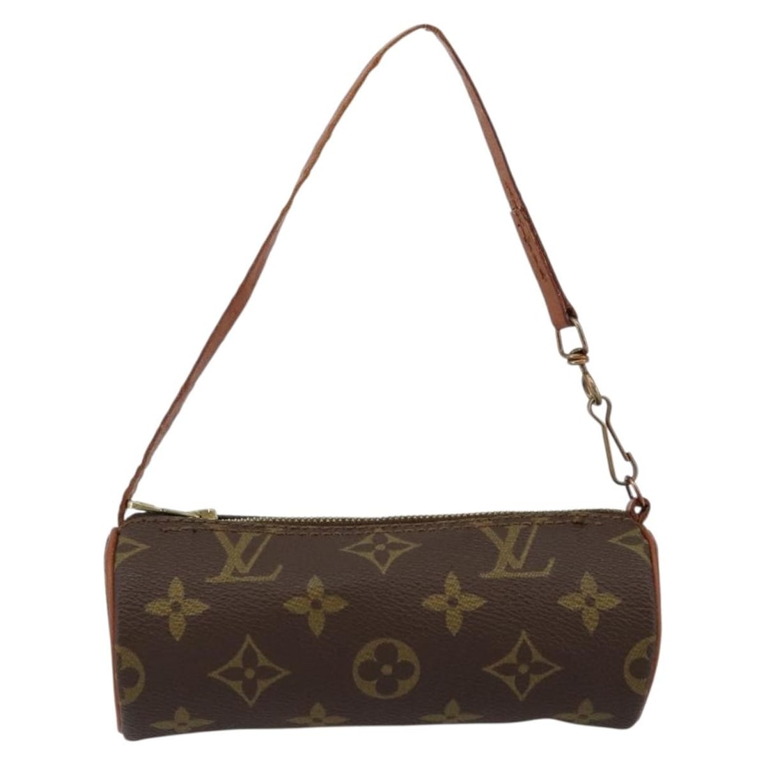 Louis Vuitton Papillon Small Canvas Pouch 15.5cm by 6cm: Louis Vuitton Papillon Small Canvas Pouch 15.5cm by 6cm This pre-owned Louis Vuitton Papillon Pochette in multicolor monogram canvas is designed for women. It features a cylindrical shape and offers c