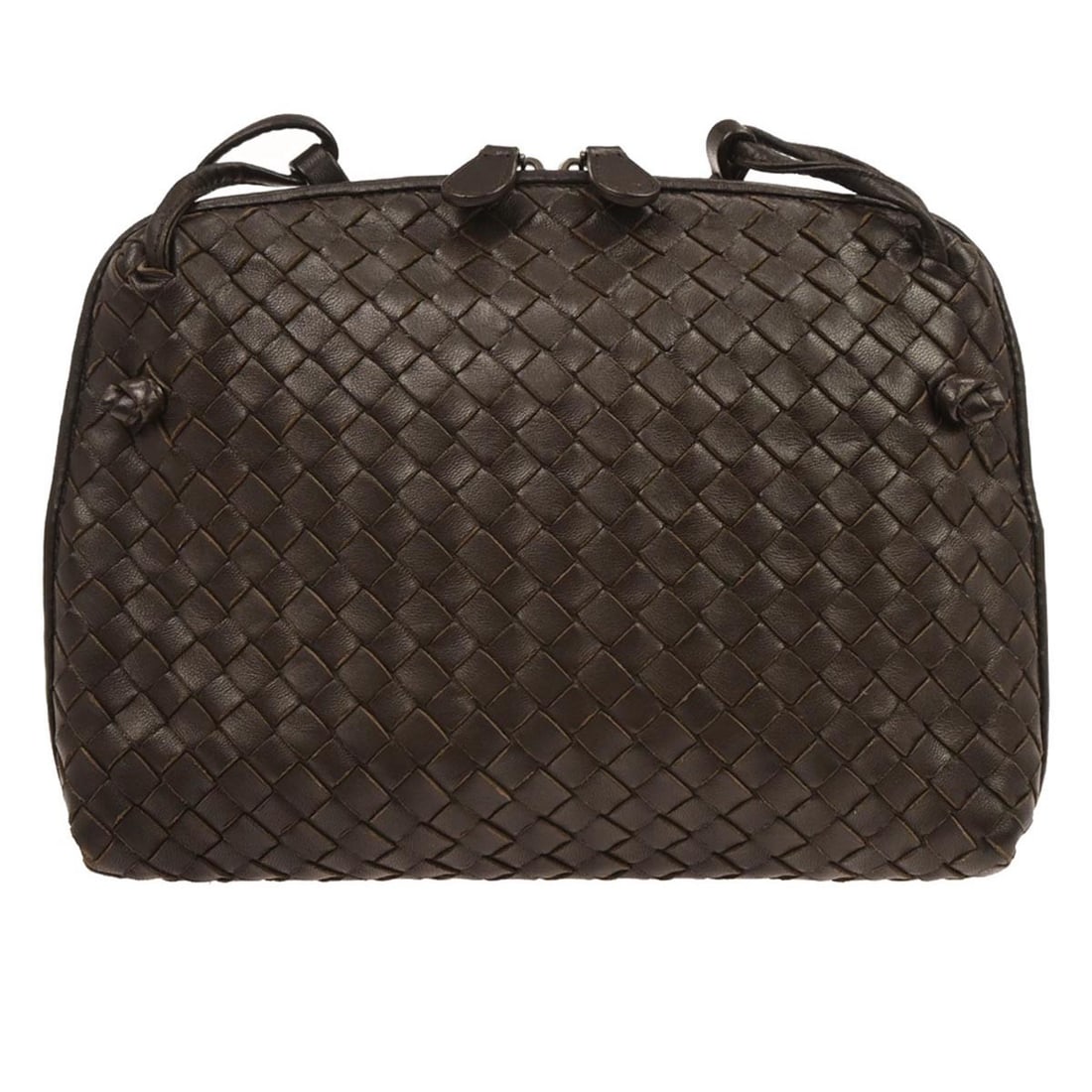 Bottega Veneta Intrecciato Leather Nodini Brown Crossbody Bag (1 of 10)