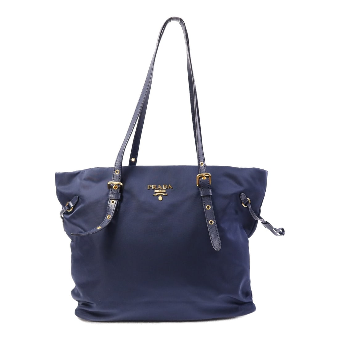Blue Nylon Prada Tote Bag Model 1BG292 with Gold Hardware: Blue Nylon Prada Tote Bag Model 1BG292 with Gold Hardware This PRADA tote bag features a blue nylon exterior and a spacious design, making it both stylish and practical. Manufactured in Italy, the bag