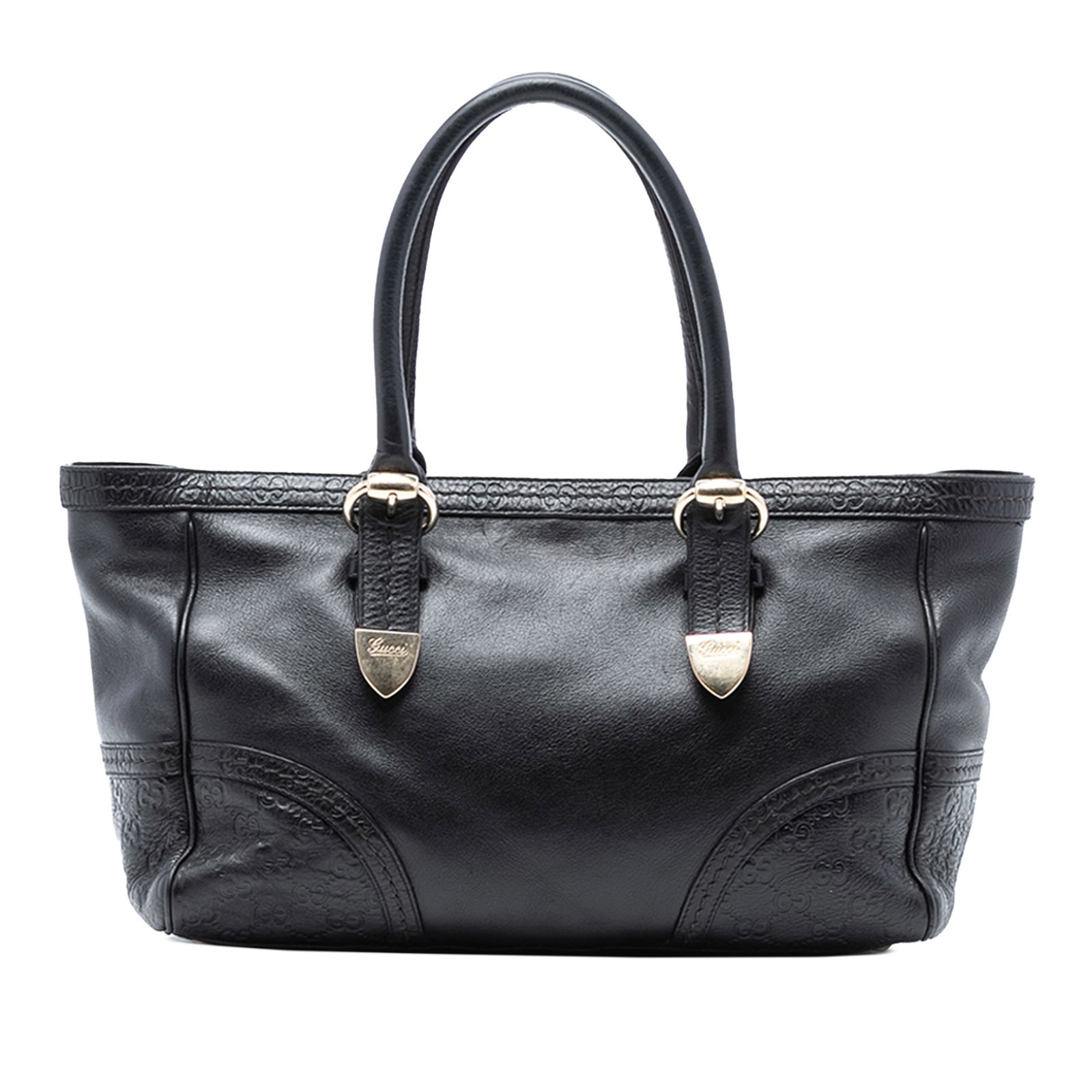 Black Leather Signoria Tote Bag by Gucci Italy (1 of 7)