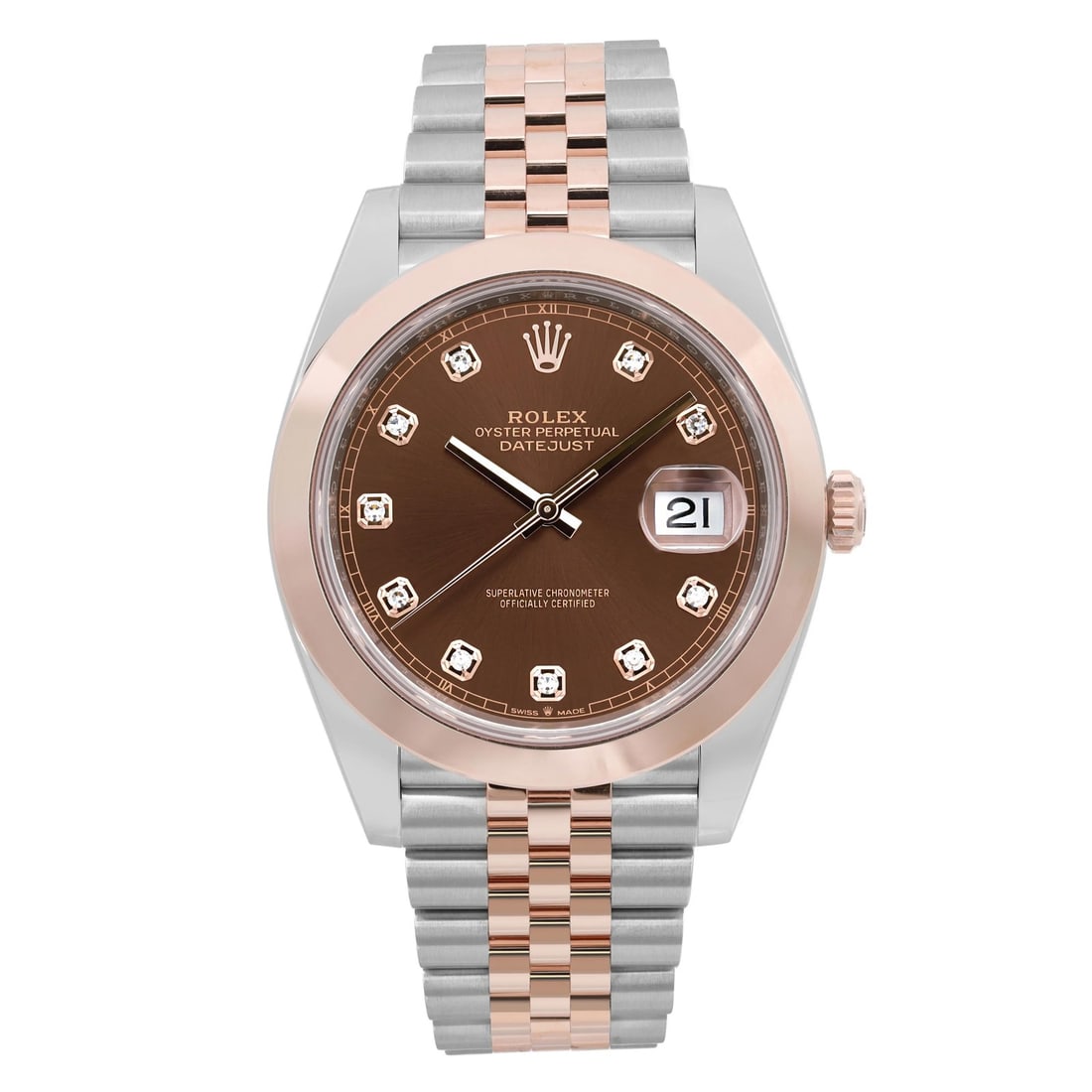 Rolex Datejust 41 Steel 18K Rose Gold Diamond Dial Men's Watch 126301 (1 of 7)