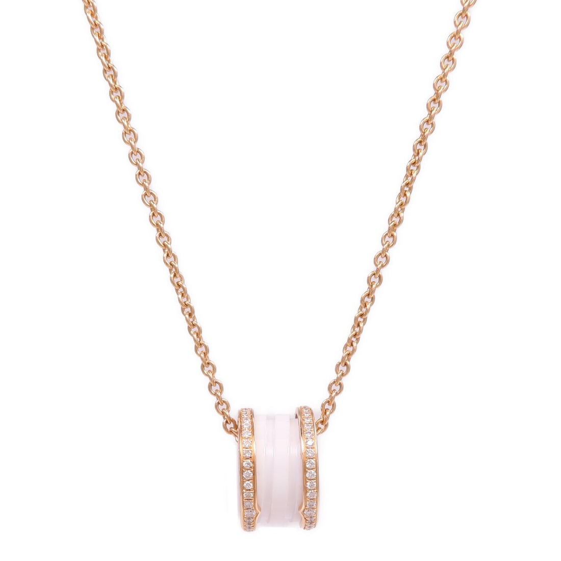 B.Zero1 Diamond and Ceramic Necklace in 18K Rose Gold by BVLGARI (1 of 9)