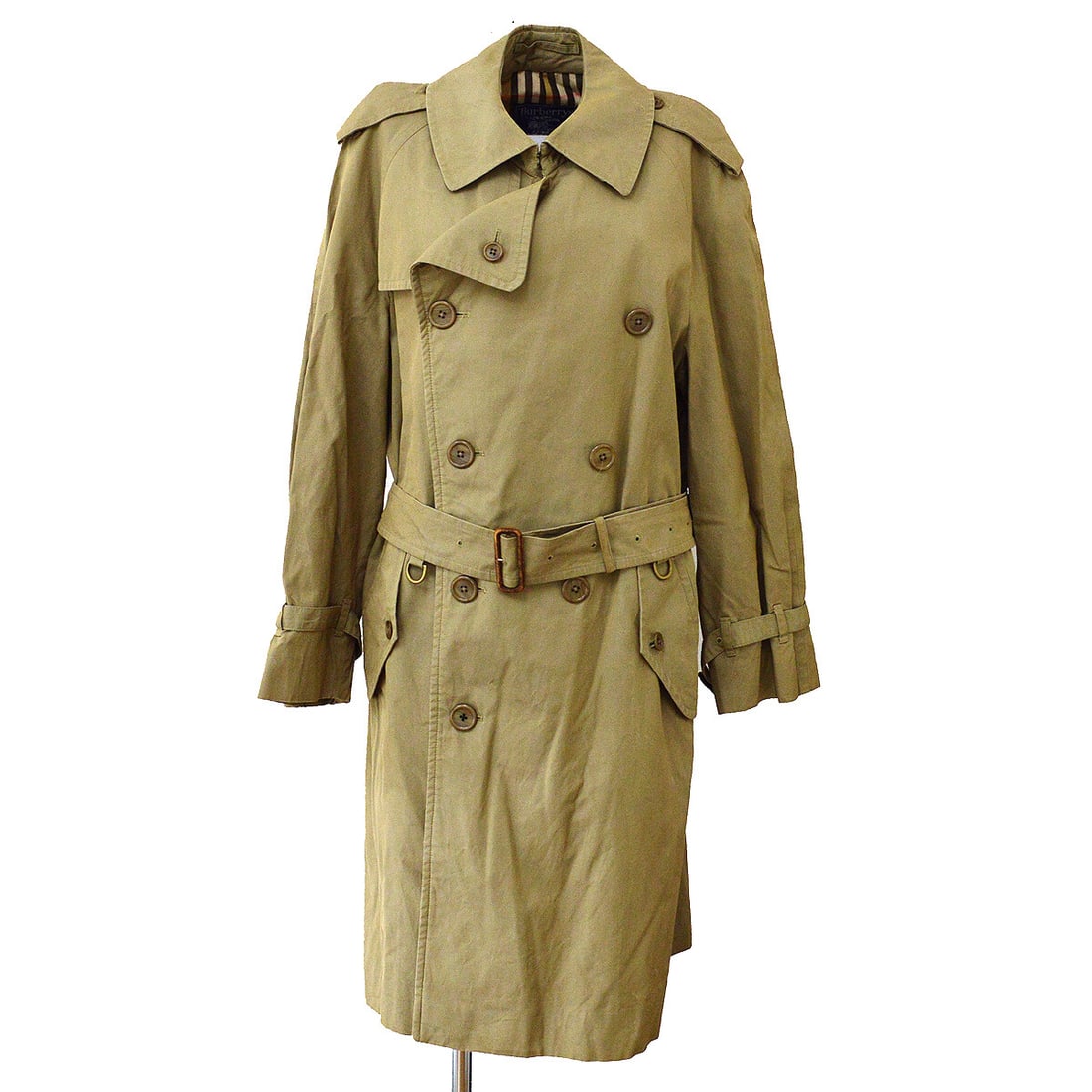 Burberry Brown Cotton Long Sleeve Trench Coat with Button Closure (1 of 12)