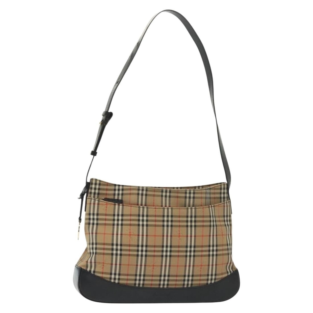 Burberry Beige Canvas Shoulder Bag with Nova Check Pattern: Burberry Beige Canvas Shoulder Bag with Nova Check Pattern This Burberry shoulder bag features the iconic Nova Check canvas in beige, designed for women. The bag measures 34cm x 22cm x 6cm and is craf