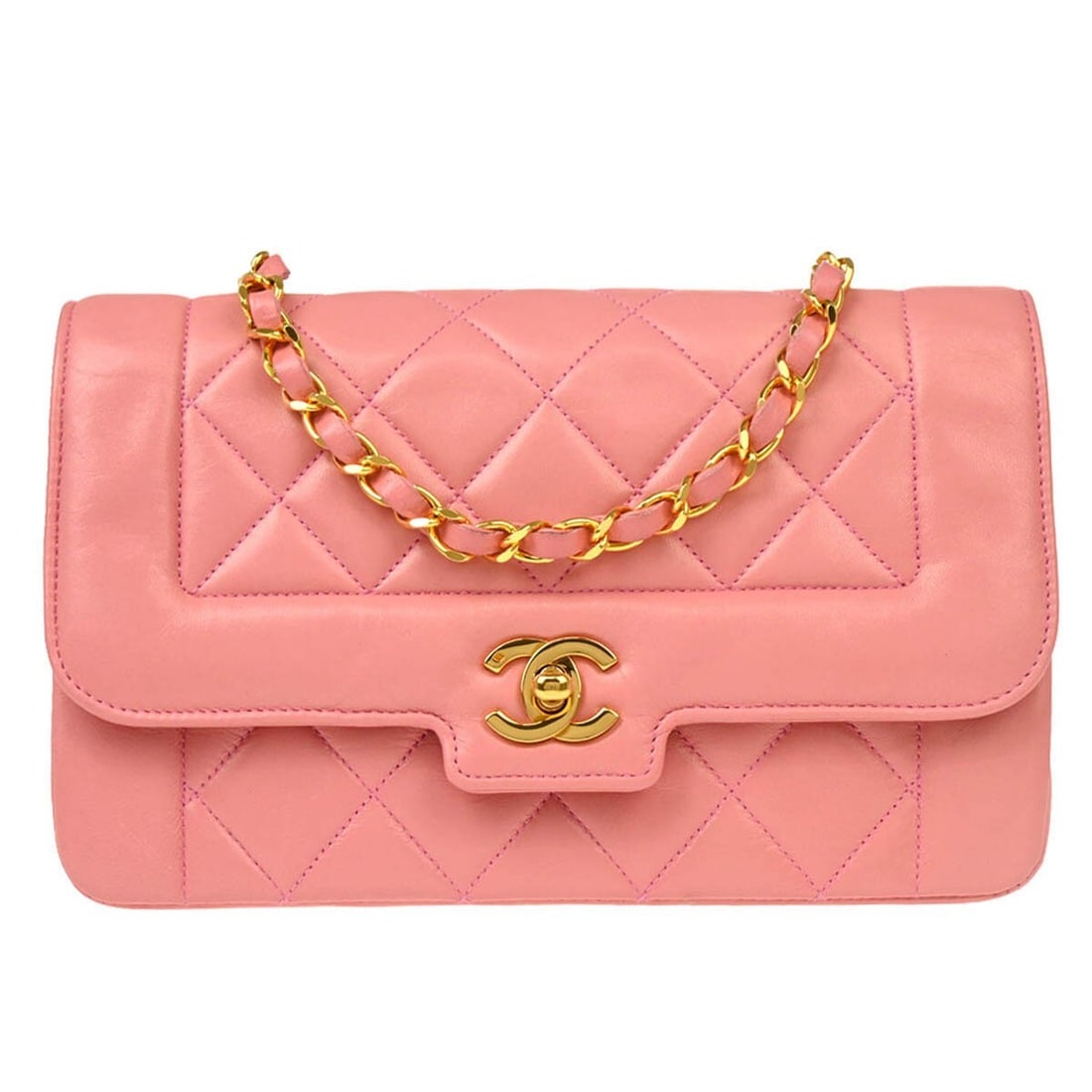 Chanel Pink Lambskin Quilted Shoulder Bag Crossbody (1 of 11)