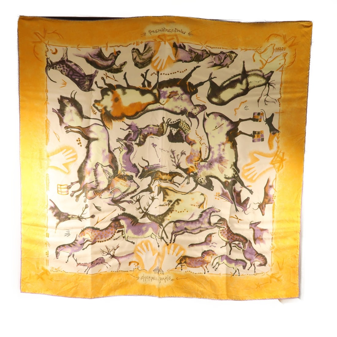 HERMES Orange Silk Scarf Made in France (1 of 9)