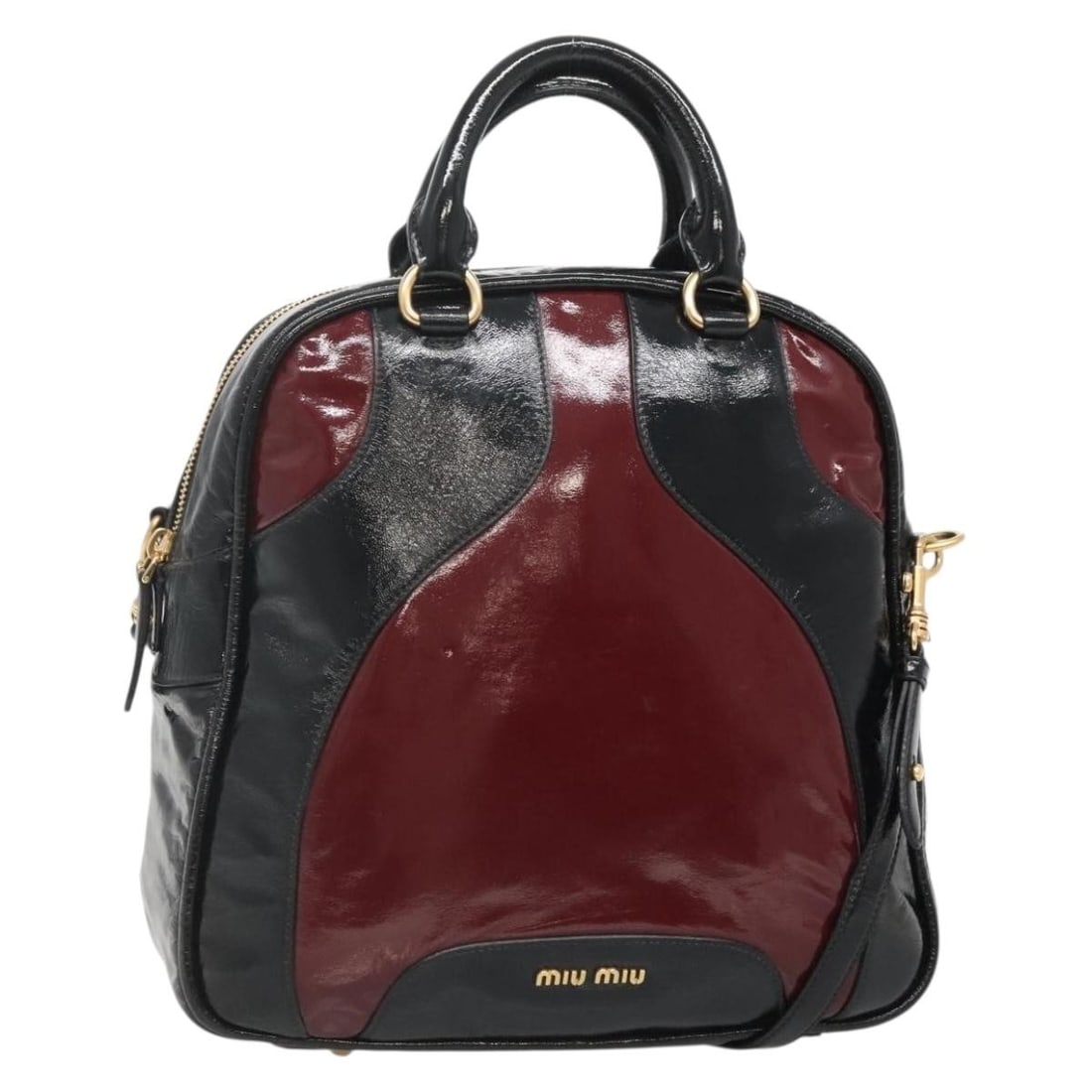 Miu Miu Black Patent Leather Convertible Satchel 33cm (1 of 18)