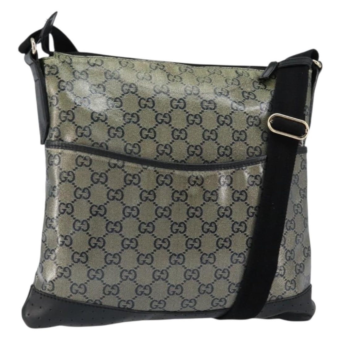 Navy Canvas GG Canvas Bag by Gucci for Women: Navy Canvas GG Canvas Bag by Gucci for Women This Gucci GG Canvas Bag for women features a navy canvas exterior. The bag is pre-owned and in good condition, with signs of use including surface rubbing