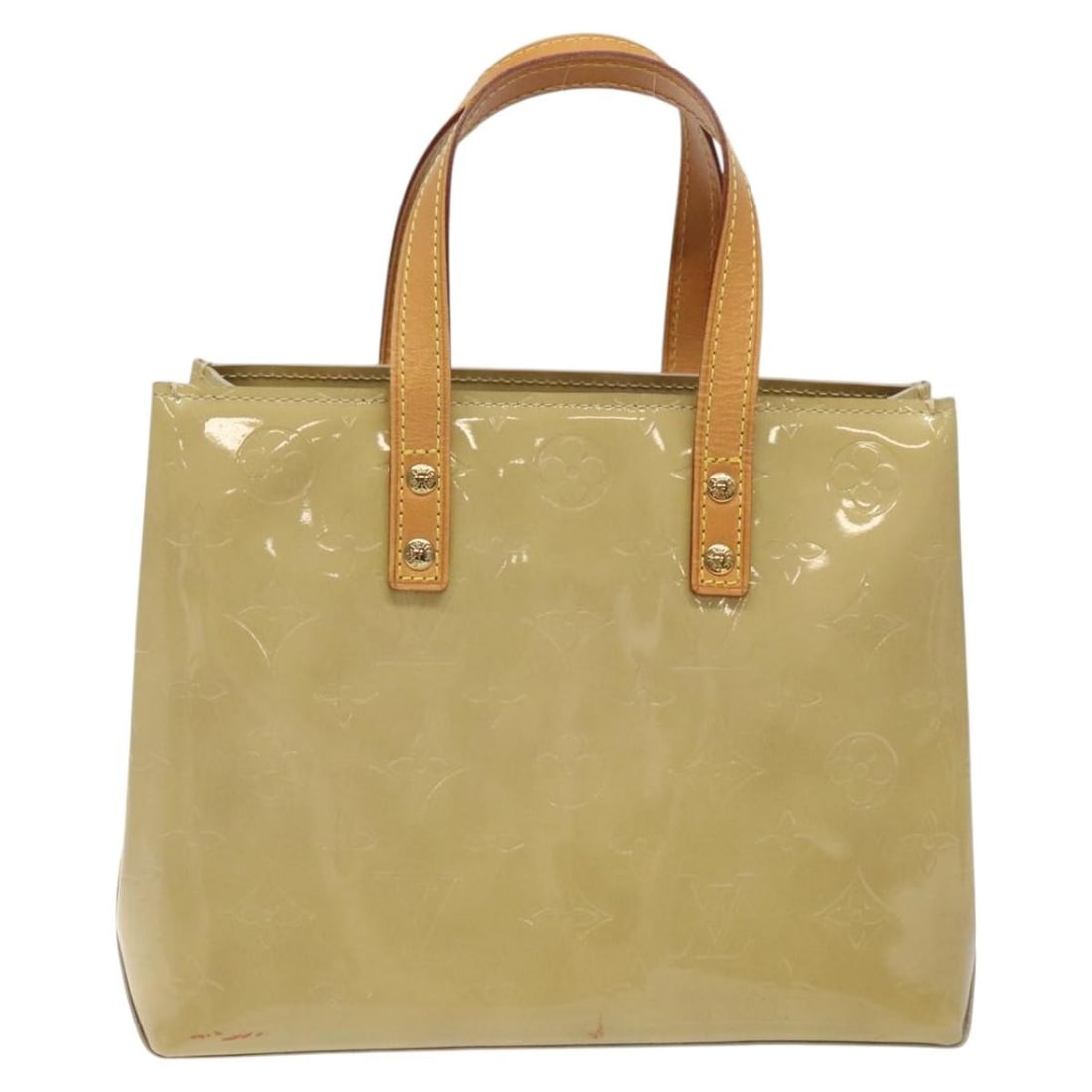 Beige Patent Leather Louis Vuitton Reade Small Shoulder Bag: Beige Patent Leather Louis Vuitton Reade Small Shoulder Bag The Louis Vuitton Reade Handbag in monogram Vernis patent leather features a beige color and a compact design suitable for women. Crafted in