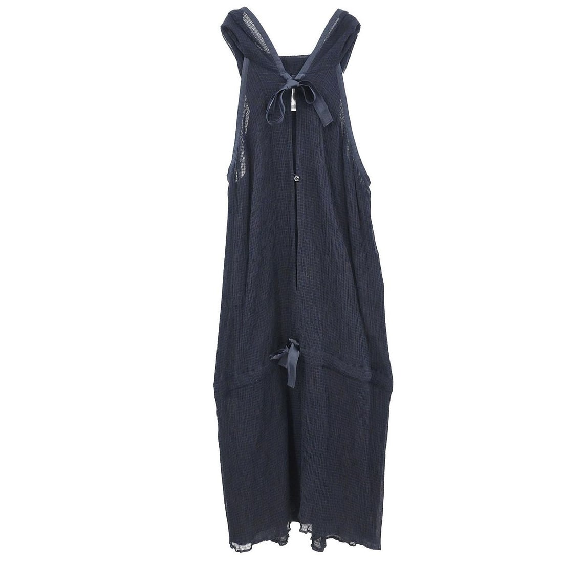 Navy Silk Blend Chanel Sport Line Short Sleeveless Dress Size 36: Navy Silk Blend Chanel Sport Line Short Sleeveless Dress Size 36 This Chanel Sport Line sleeveless dress features a round neckline and a chic pencil silhouette, ideal for casual occasions. Crafted fro