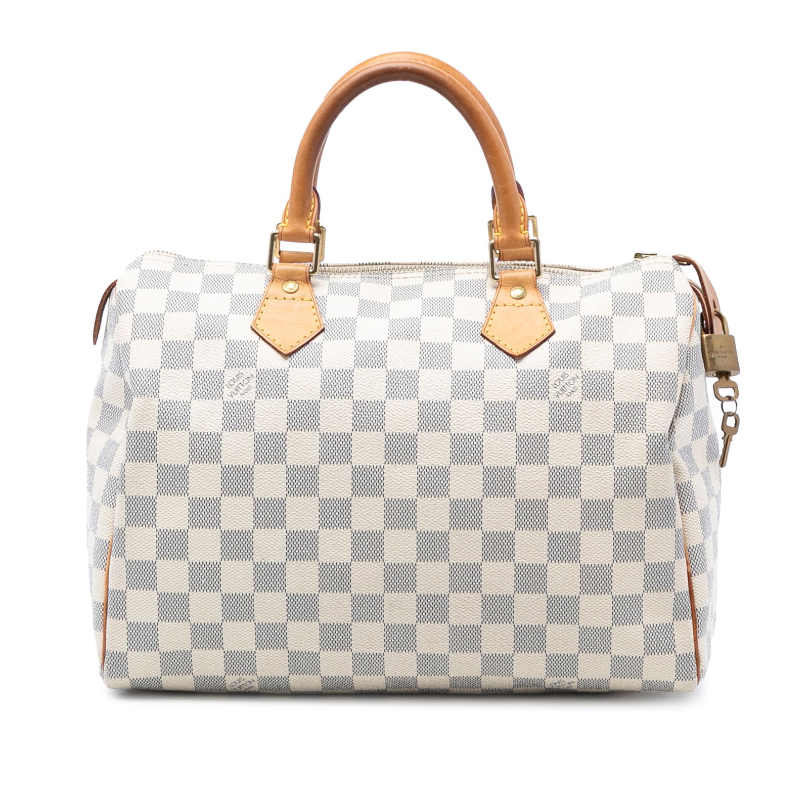 Louis Vuitton Speedy 30 Handbag in Damier Azur Canvas with Leather Trim (1 of 7)