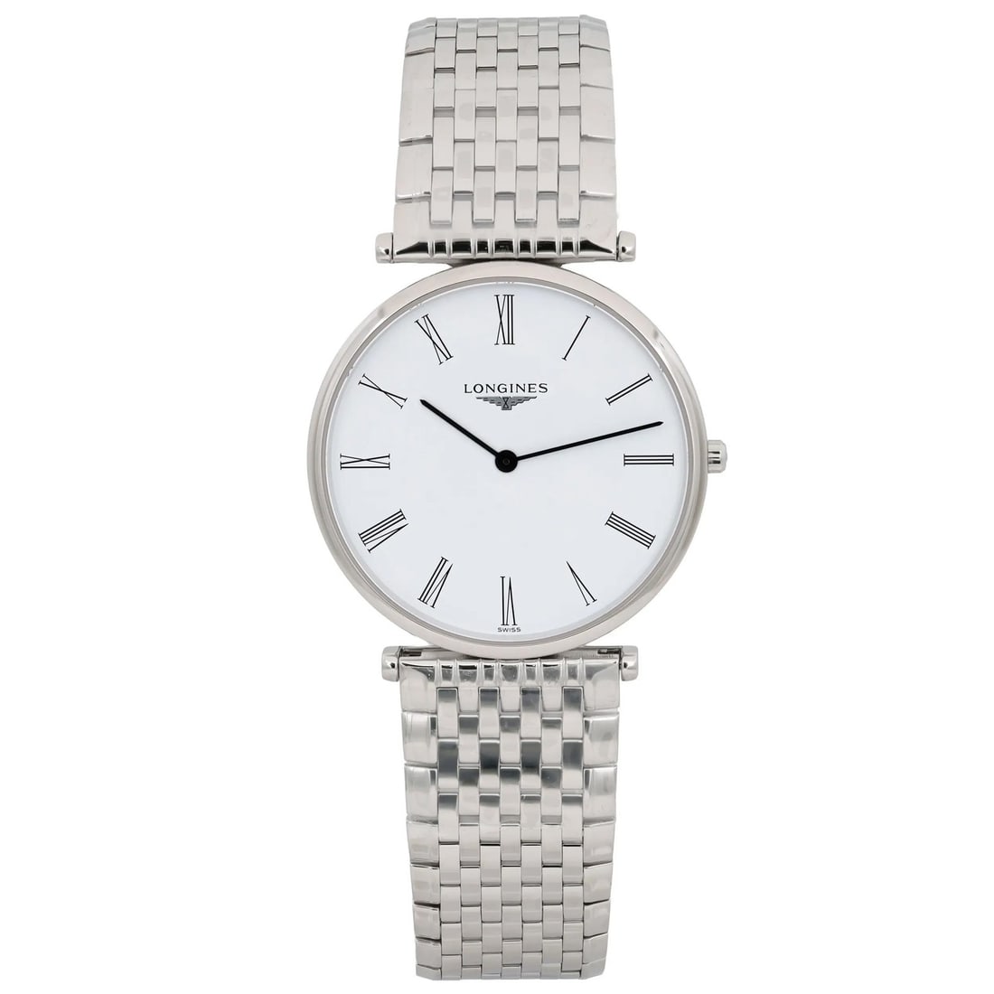 Longines La Grande Classique Quartz White Dial Stainless Steel 36mm Unisex Watch: Longines La Grande Classique Quartz White Dial Stainless Steel 36mm Unisex Watch This Longines La Grande Classique unisex wristwatch features a classic round stainless steel case with a polished finis