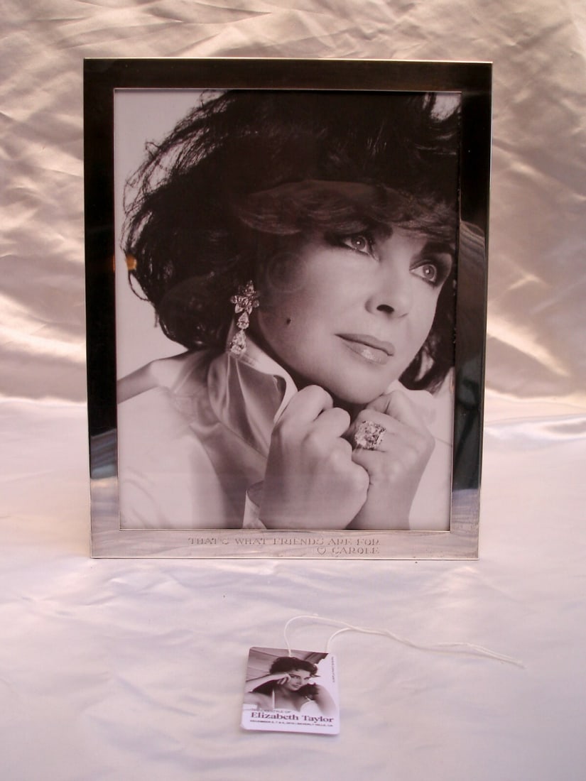 Tiffany & Co Sterling Silver Picture Frame Elizabeth Taylor Estate 10 x 8 Engraved: Tiffany & Co Sterling Silver Picture Frame Elizabeth Taylor Estate 10 x 8 Engraved Presenting a stunning Tiffany & Co. sterling silver picture frame, originally part of Elizabeth Taylor's estate. This