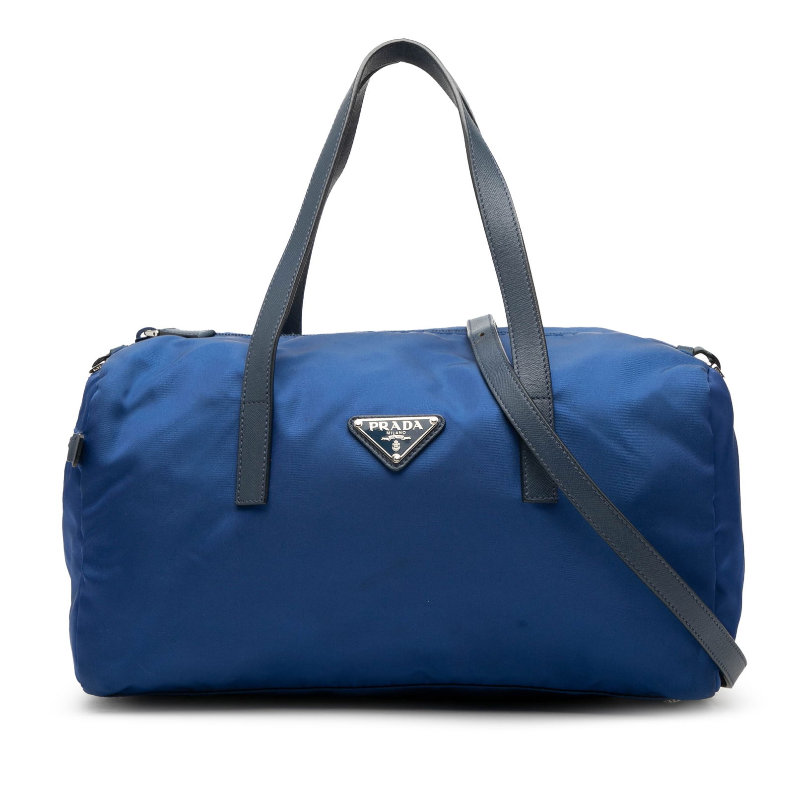 Blue Prada Tessuto Nylon Satchel with Detachable Strap (1 of 8)