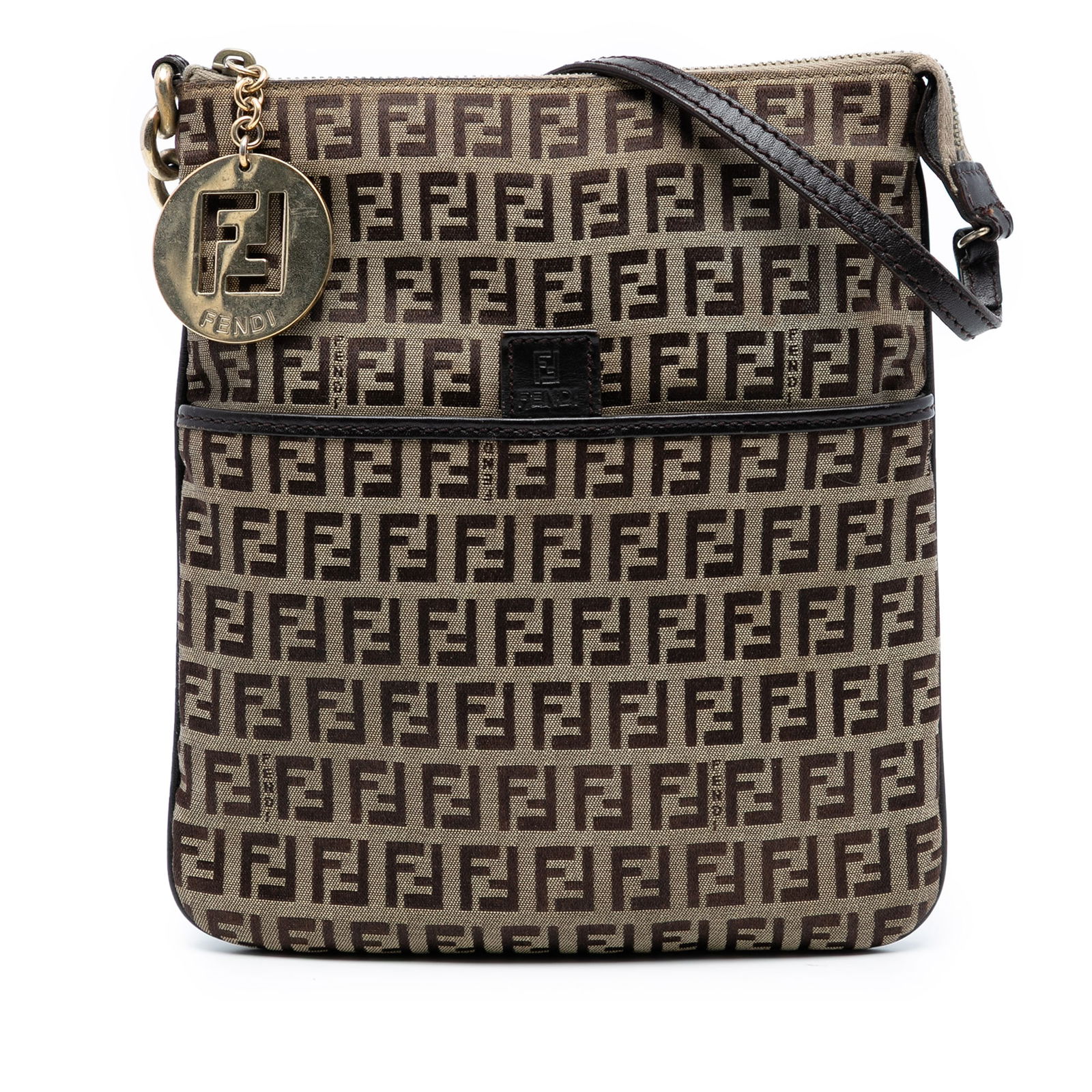 Fendi Zucchino Canvas Forever Crossbody Bag Italy (1 of 7)