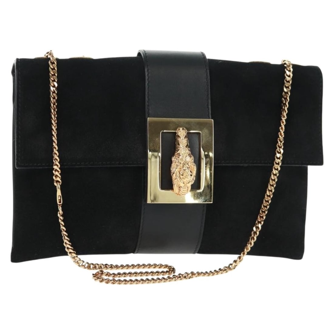 Black Suede Taiga Head Chain Shoulder Bag by Gucci 005 0808 (1 of 18)