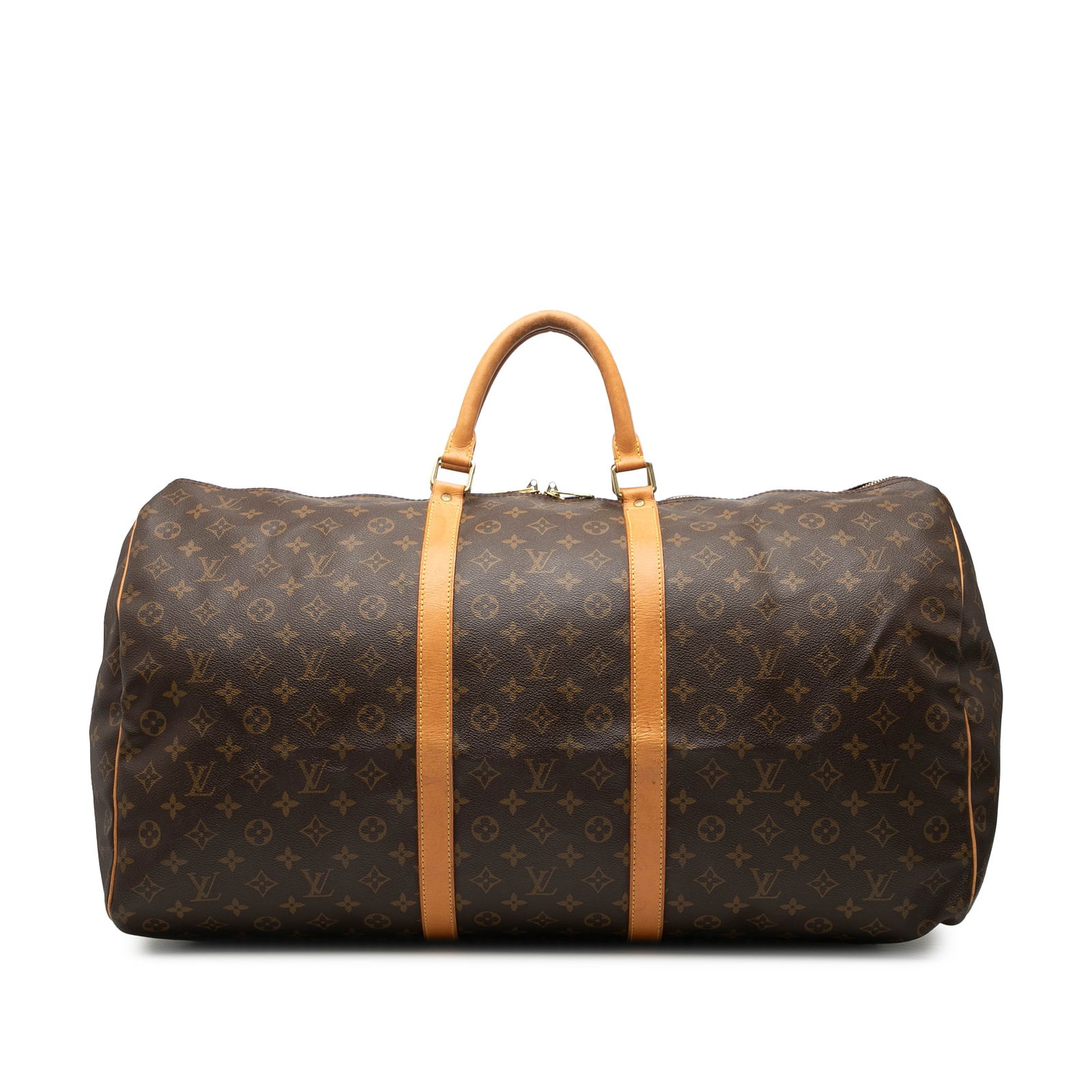Louis Vuitton Keepall 60 Monogram Canvas Travel Bag with Leather Handles (1 of 8)