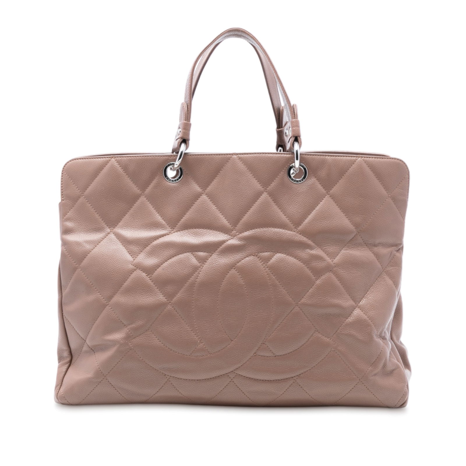 Chanel Timeless Tote Brown Quilted Caviar Leather Bag with CC Logo (1 of 7)