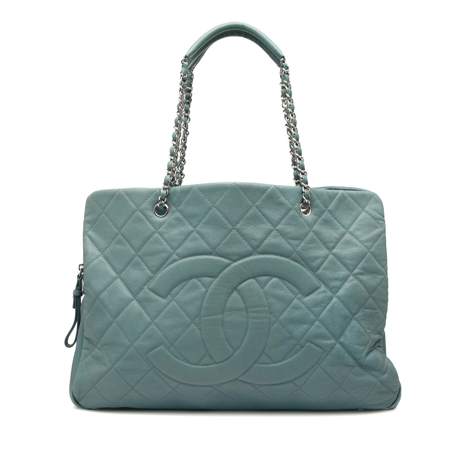 Chanel Quilted Caviar Timeless Tote XL Blue Leather Bag (1 of 8)