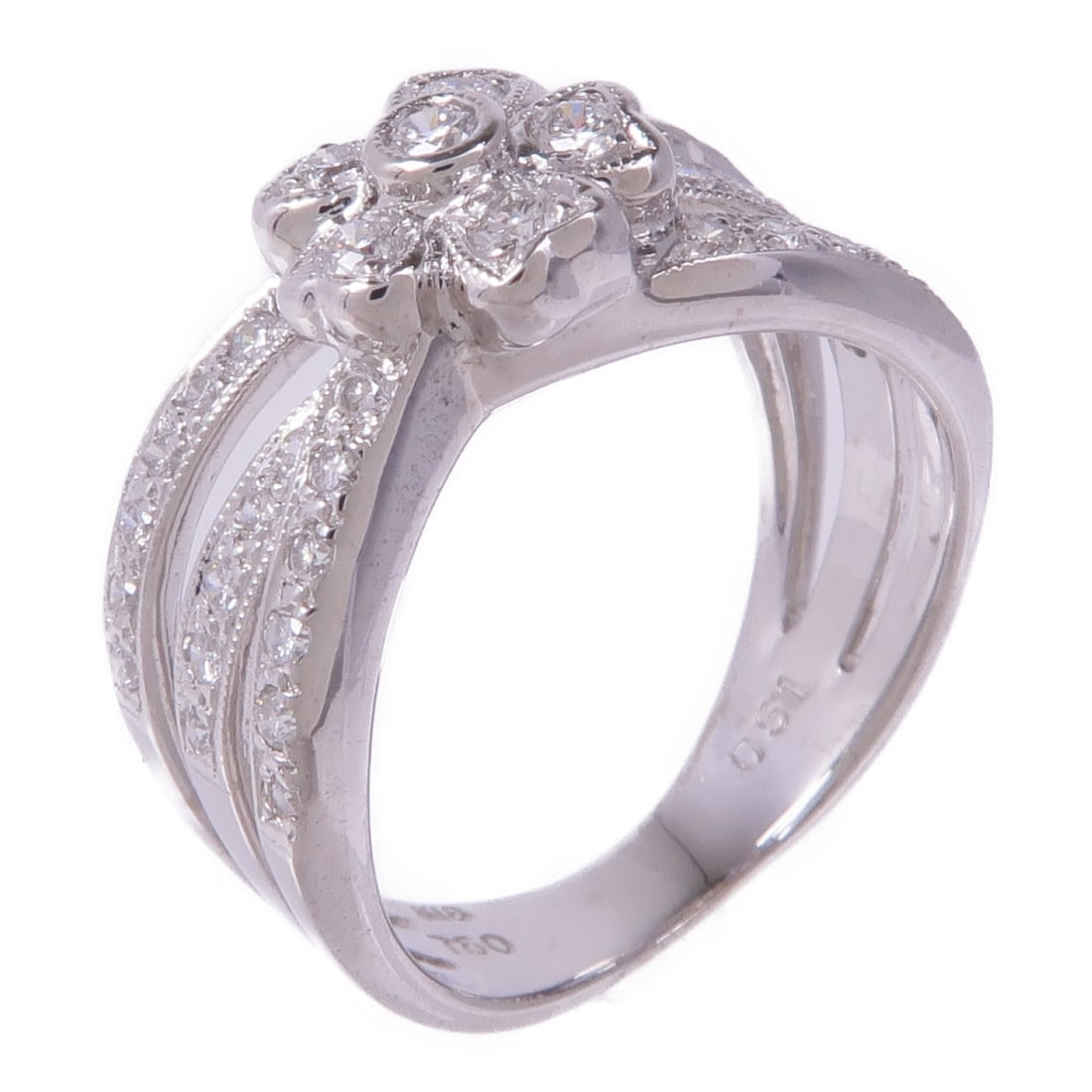 JEWELRY 18K White Gold Diamond Ring Size 5.5 (1 of 8)