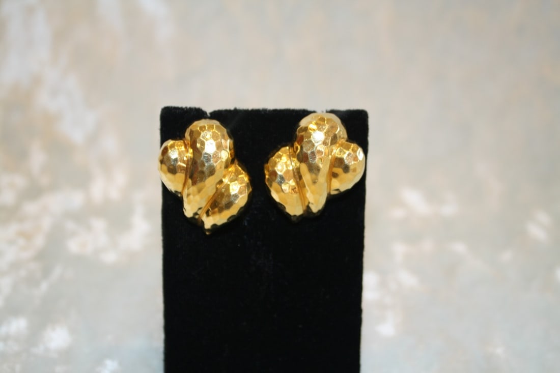 Henry Dunay 18K Gold Climber Earrings 35.8g Hallmarked (1 of 8)