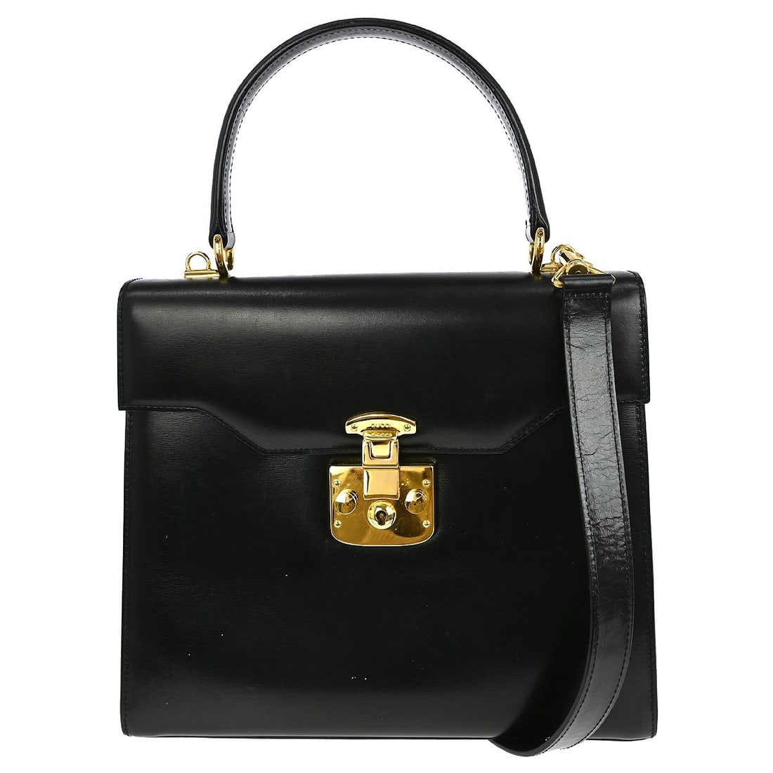 Gucci Lady Lock Black Leather Vintage Top Handle Bag (1 of 13)