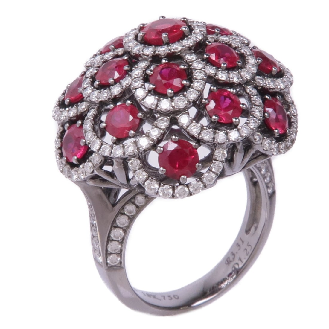 JEWELRY Ruby and Diamond Ring in 18K White Gold US Size 6 (1 of 10)