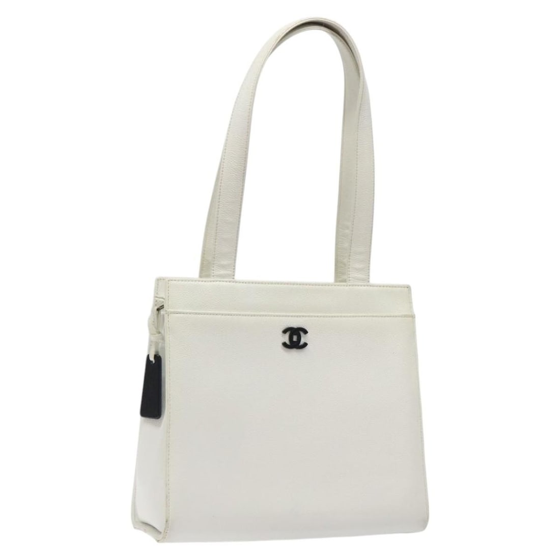 Chanel Leather Vintage CC Lock White Tote Bag 28cm (1 of 18)