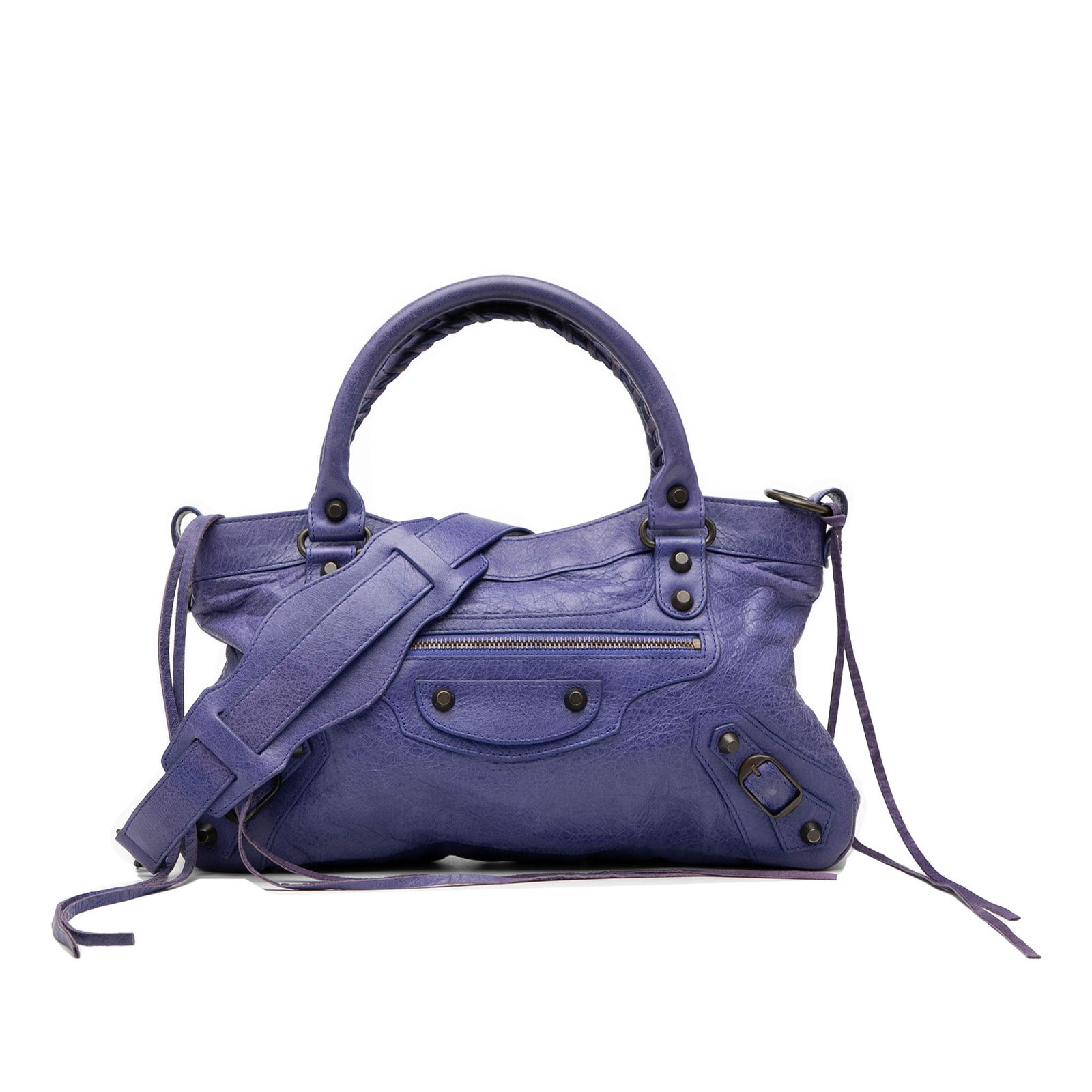 Balenciaga Classic First Purple Lambskin Satchel with Detachable Strap (1 of 8)
