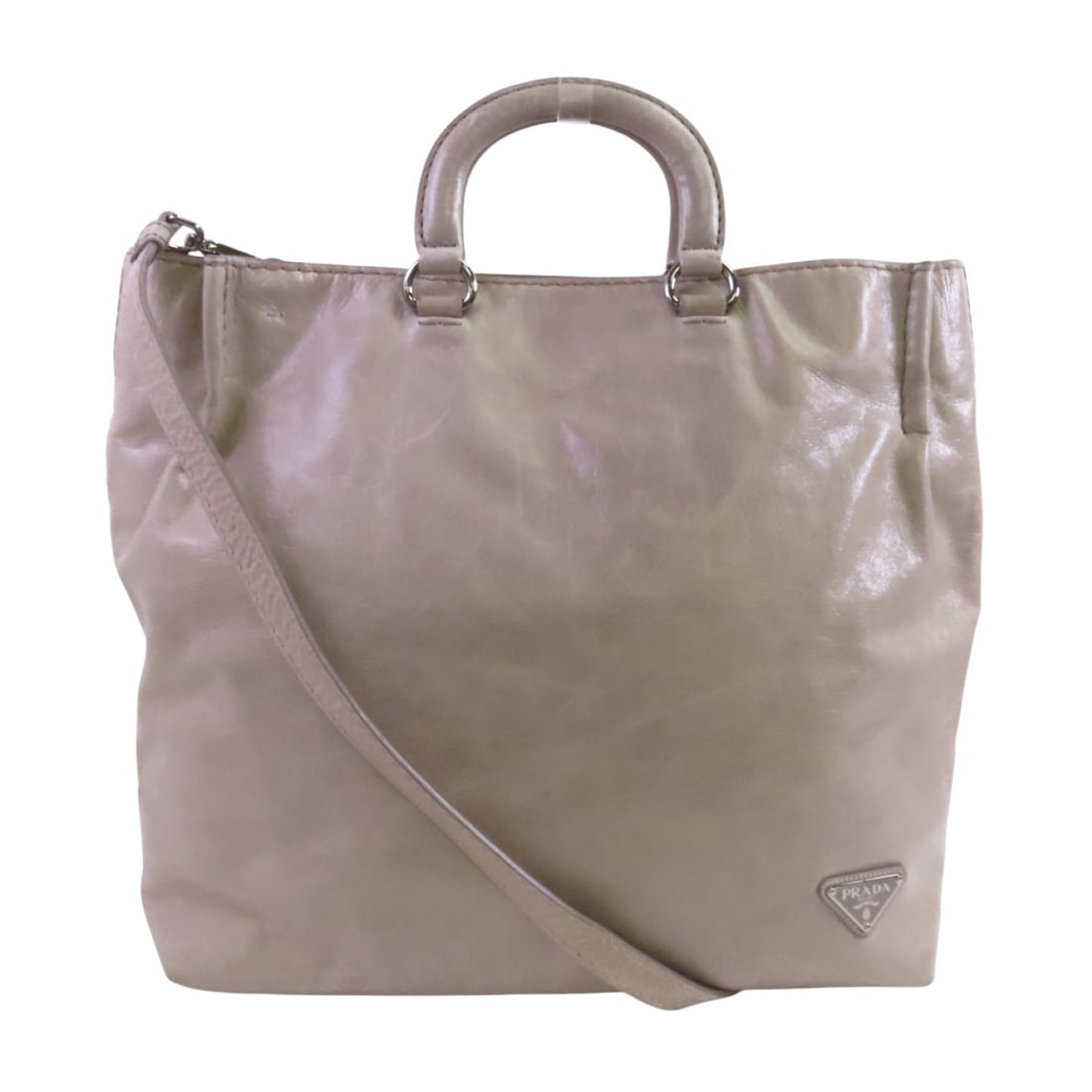 PRADA BR4617 Grey Calfskin Leather Tote Shoulder Bag (1 of 17)