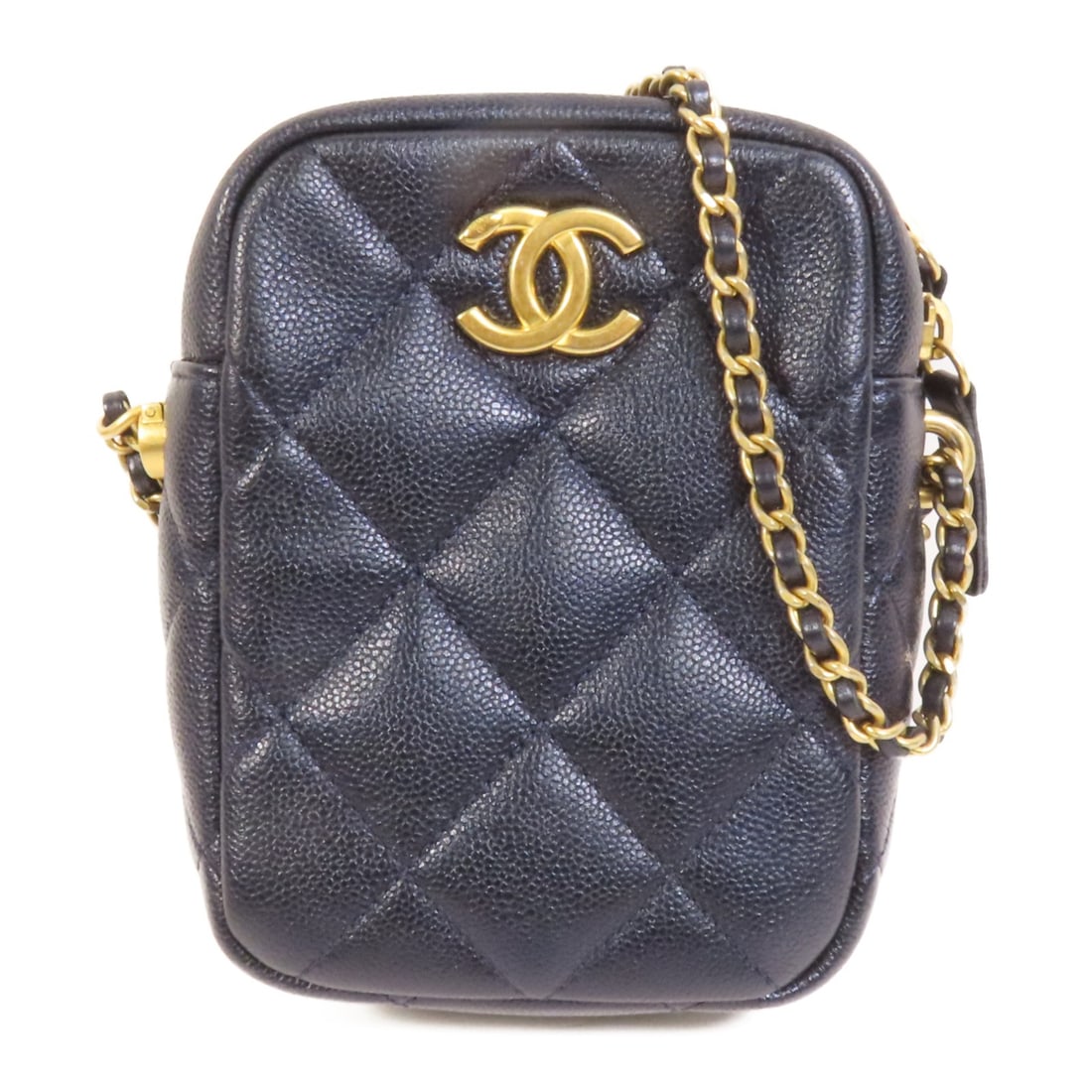 Blue Calfskin CHANEL CC Camera Shoulder Bag with Gold Hardware (1 of 16)