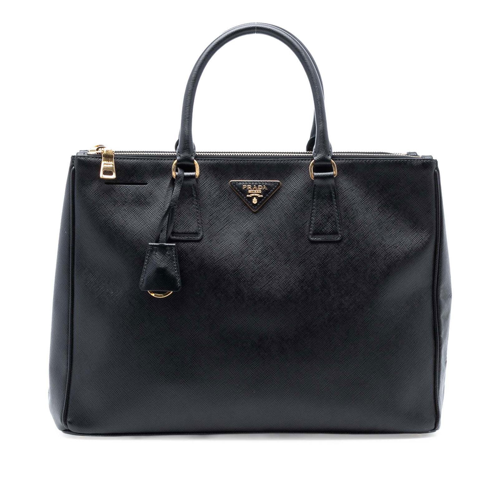 Prada Galleria Large Black Saffiano Leather Double Zip Satchel Bag (1 of 6)