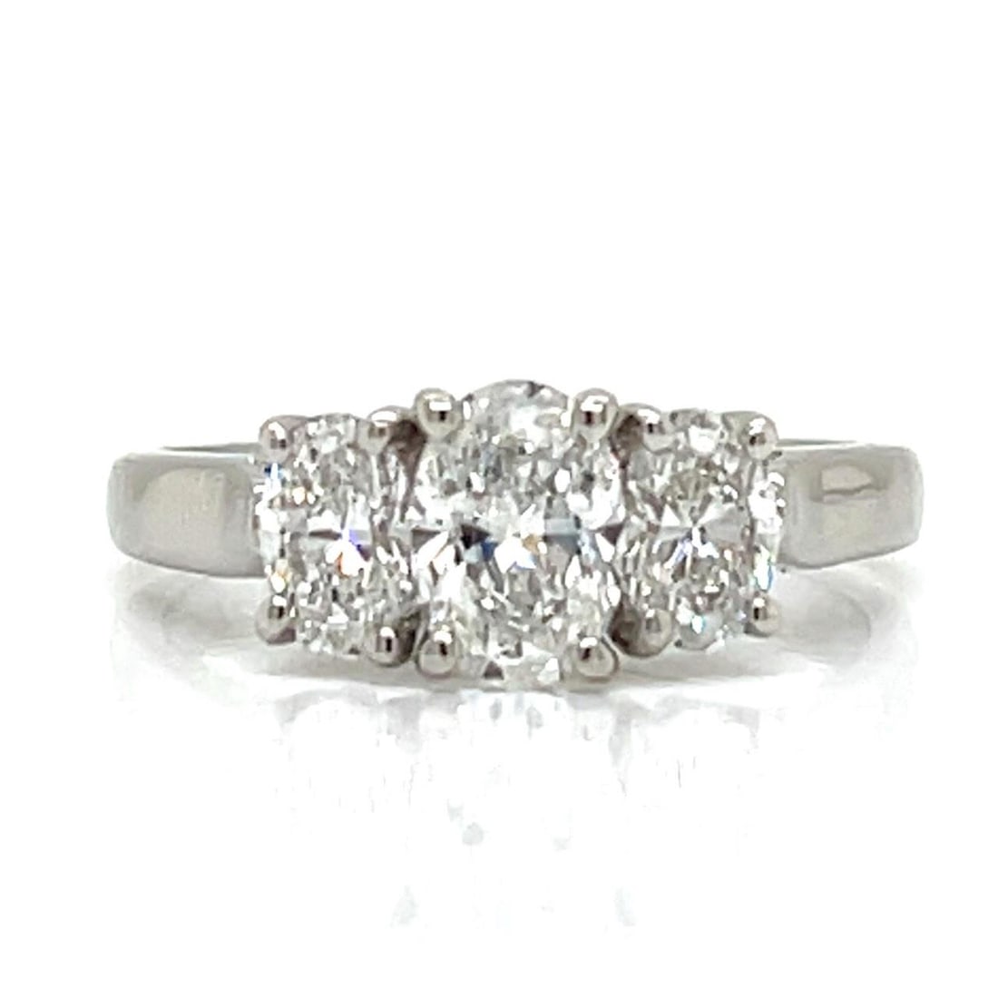 Platinum Three Stone Diamond Ring with 1.90 Carat Total Weight (1 of 5)